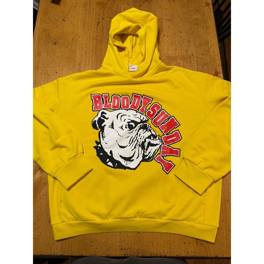 Bloody Sunday Men's Yellow Dog  Sport Hoodie Size Large New With‎ Out Tags - Picture 5 of 7